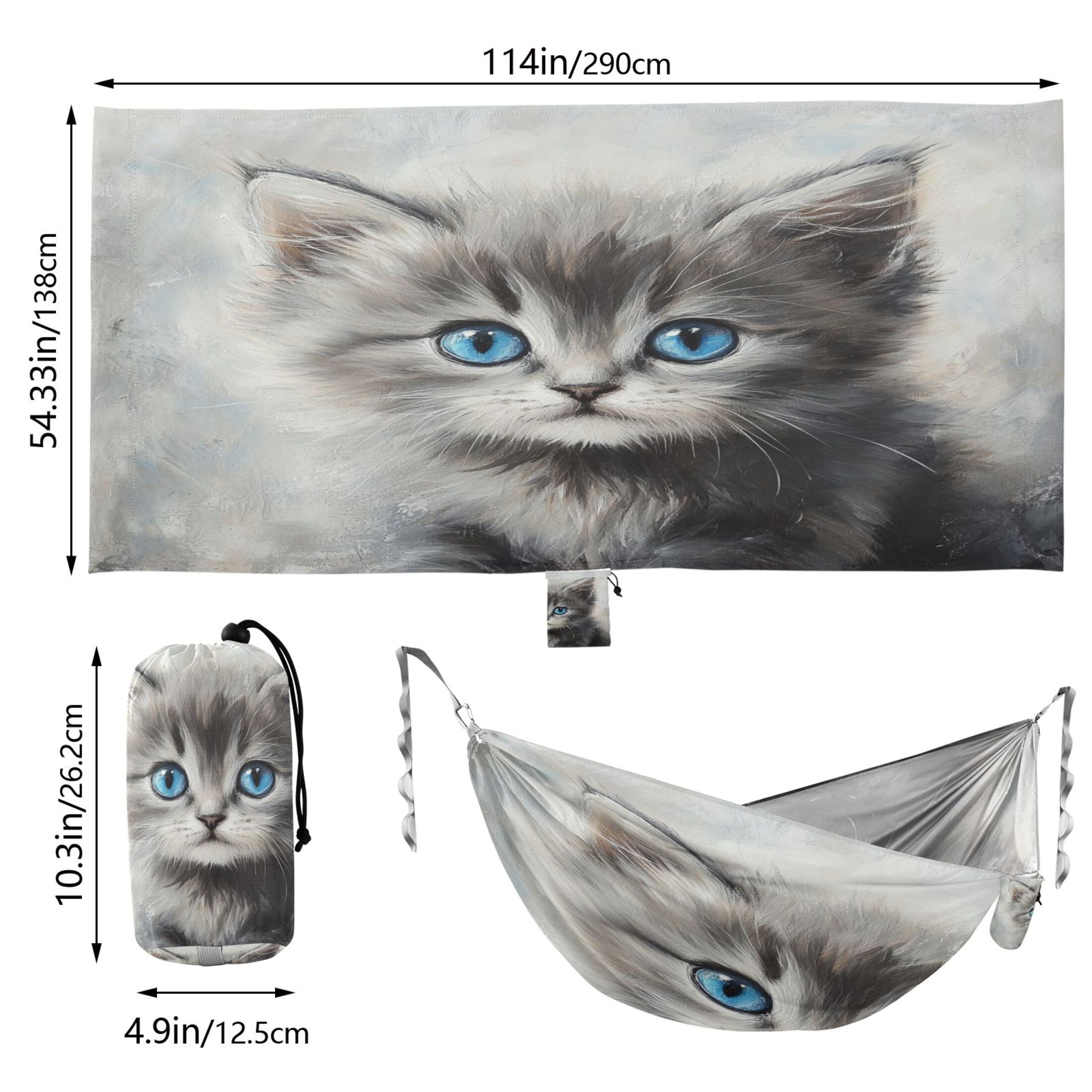 Hammock Camping Hammock Nylon Portable Hammock Travel Camping Hammock Beautiful Blue-eyed Cat