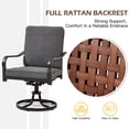 thumbnail image 5 of BUPPLEE Swivel Wicker Patio Dining Chairs Set of 2, Metal Frame Outdoor Chairs with Cushions for Garden Backyard, Beige & Gray, 5 of 9