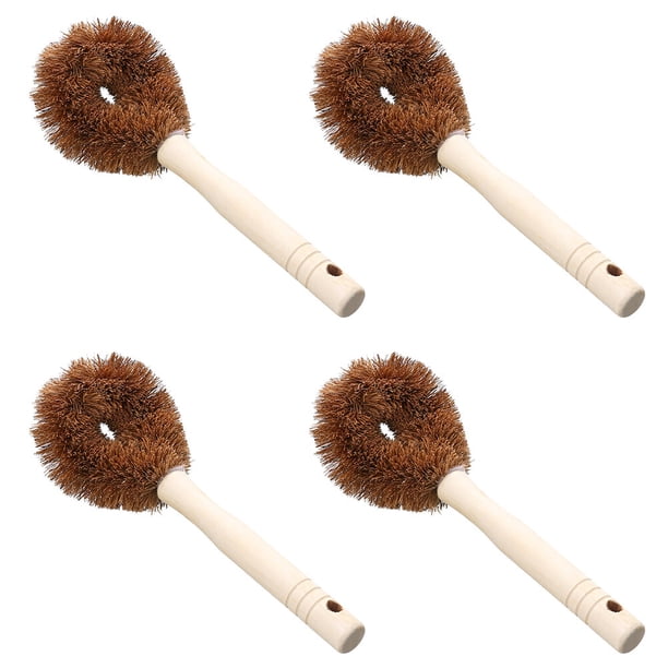 Juego de 4 cepillos para limpiar ollas y sartenes. Práctico cepillo para fregadero.