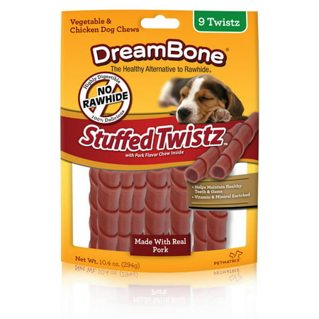 DreamBone Pork Stuffed Twist Rawhide-Free Dog Chews,