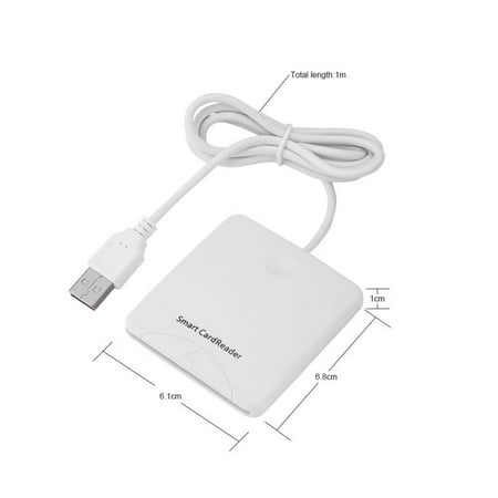 Credit Card Readers, White Portable USB Full Speed Smart Chip Reader IC Mobile Bank Credit Card Readers,Card