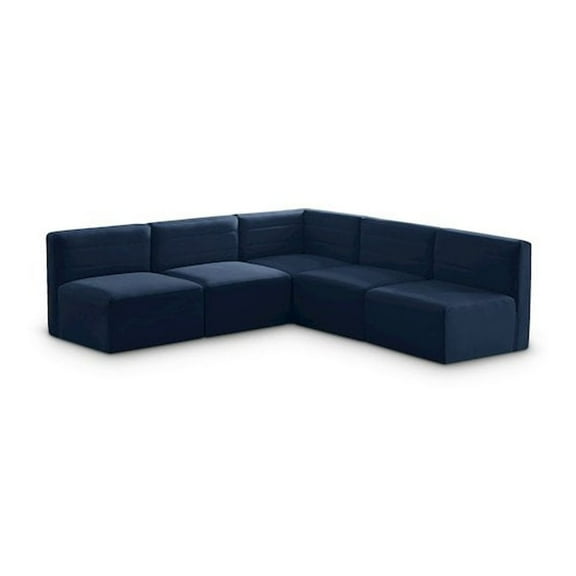 Meridian Furniture Quincy Navy Velvet Modular Sectional