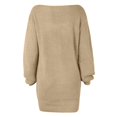 thumbnail image 4 of Uuszgmr Holiday Dresses For Women Female'S Sweater Long Sleeve Off The Shoulder Casual Solid Color Knitted Holiday Winter Loose Pullover Jumper Tops Size:One- Size, 4 of 7
