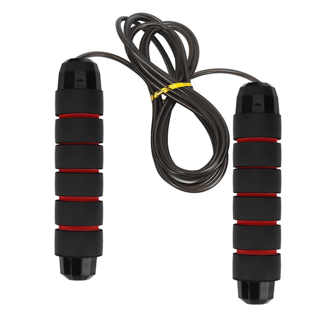 Equipo de ejercicios Jadeshay Cuerda para saltar gruesa de acero ponderada color Negro y Rojo