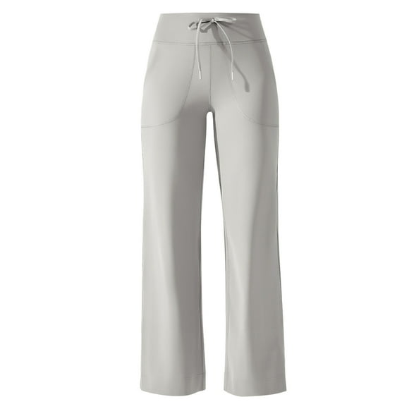Bmisegm Pantalon Bas de Yoga pour Femmes Respirant Taille Haute Extensible Ample Décontracté avec Poches Jambe Grand Course Mise en Forme Yoga Pantalon de Yoga 2024 Blanc TG