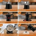 thumbnail image 4 of HCBY Italian Stovetop Espresso Maker - Octagonal Aluminum Moka Pot for Traditional Strong Coffee, Camping & Gift(A,50ml), 4 of 6