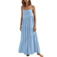thumbnail image 2 of EGNMCR Robes de Vacances pour Femmes Robe d'Été Décontractée Ample pour Femmes à Bretelles Plage Longue Maxi Robes d'Été pour Femmes, 2 of 6
