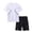 White, variant on Boys Outfit Sets Short Sleeve Tee Matching Shorts Lightweight Active Kids Summer Clothes,Black,15-16 Years