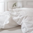 thumbnail image 6 of Move Over White Ruffle Duvet Cover King Only Soft Washed Microfiber Bedding Set Ruffled Pattern No Filling, 6 of 10