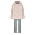 thumbnail image 5 of Oksale Fluffy Fleece Sweatsuits Set for Women 2 PC Long Sleeve Hoodies Long Sweatpants Underwear Ultra Soft Comfortable Loungewear 2025 Beige S, 5 of 5