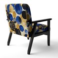 thumbnail image 5 of Designart "Abstract Pattern With Blue & Golden Textures IX" Upholstered Modern Geometric Accent Chair and Modern & Contemporary Arm Chair - Multiple Color & Pattern, 5 of 5