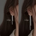 thumbnail image 3 of Sterling Silver Crystal Rhinestone Linear Drop Earrings for Women Teens CZ Long Dangle Earrings Tassel Chain Studs, 3 of 6