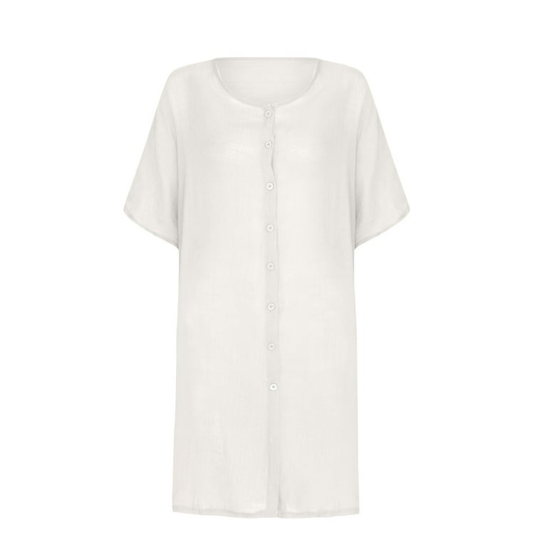 AKOEE Womens Linen Dress Beach Cover Up Button Down Shirt Mini Dresses Loose Bathing Suit Swimwear Coverups Plus Size (xl, White), Women's AKOEE Womens Linen Dress Beach Cover Up Button Down Shirt Mini Dresses Loose Bathing Suit Swimwear Coverups Plus Size (xl, White), Women's