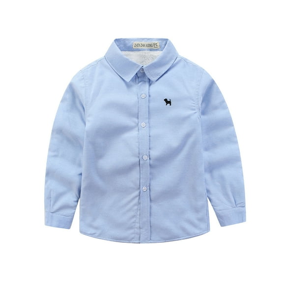 KYAIGUO Baby Kids Boys Fall Winte Shirt for Boys Girls,Little Big Boys Soft Plush Cotton Long Sleeve Button Flannel Shirt Youth Casual Solid Color Fleece Shirt Top for 2-14 Years