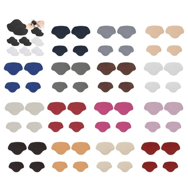 16 Pieces Microfiber Shoes Heal Repair Patch Professional Self-adhesive Solid Color Sneaker Repairing Plate Tap Accessories Dark Coffee
