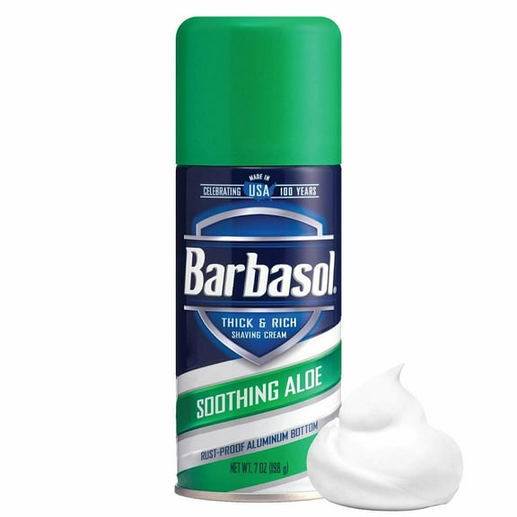 Barbasol Shaving Cream, Thick & Rich, Soothing Aloe, 7 Ounce