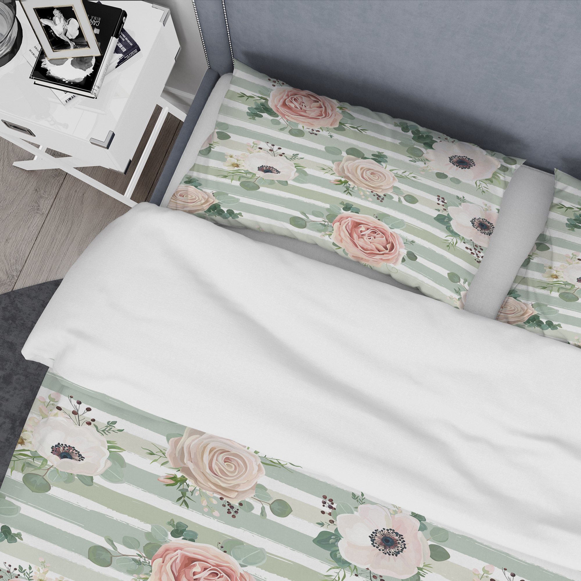 Designart 'Floral Retro Pattern V' Mid-Century Modern Duvet Cover Set