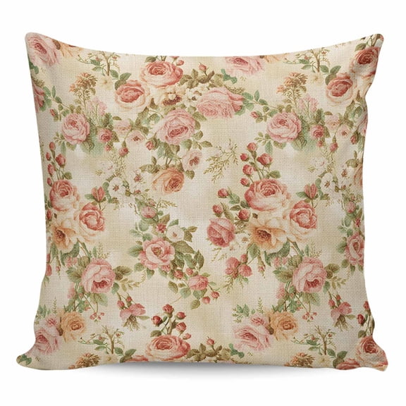 Rose Fall Pillow Covers 20x20 Inch Decorative Throw Pillow Cover, Thanksgiving Vintage Pastoral Botanical Flowers Sofa Pillowcases Accent Cushion Case Home Decor Bedroom Living Room