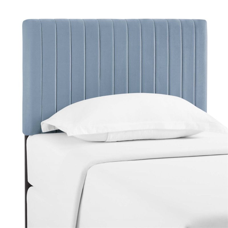Modway Keira Velvet Twin Headboard in Light Blue