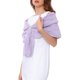 thumbnail image 4 of Capa de piel sintética para mujeres INSPIRE CHIC para Halloween, envoltura para bodas, shrug nupcial con broches de perlas sintéticas y rhinestones, XL color púrpura claro, 4 of 6