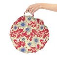 thumbnail image 2 of Floral Round Floor Cushion with Handle, Spring Flowers and Dyed Leaves Retro Design Blossoms Vintage Garden Art, Pillow for Living Room & Dorms, 18" Round, Pale Yellow Multicolor, by Ambesonne, 2 of 4