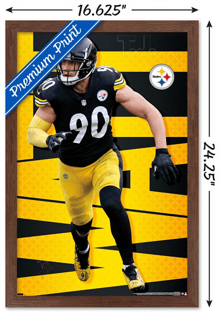 NFL Pittsburgh Steelers - T.J. Watt 21 Wall Poster, 14.725" x 22.375", Framed