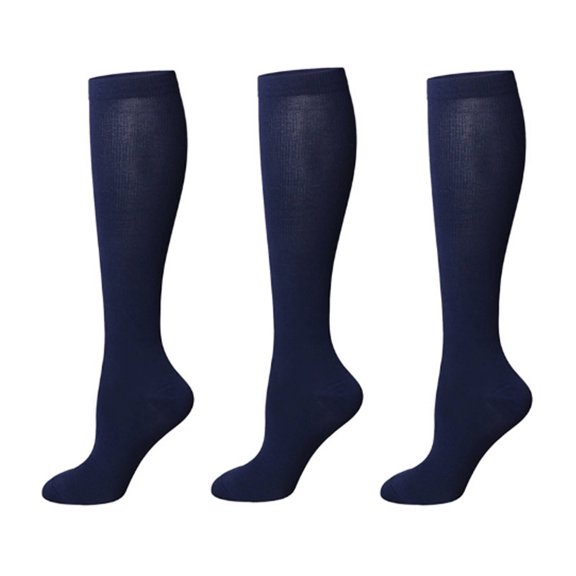 AUQ 3Pcs Compression Socks,Boosts Athletic Performance Mens Compression Socks,Suitable for Long-Term Wear No Slipping Or Sliding Knee High Socks,Blue