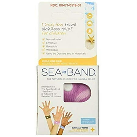 Sea-Band - Child Wristband for Motion Sickness and Nausea Relief, Colors May Vary, Drug free travel sickness relief for children By