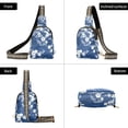 thumbnail image 7 of FORMRS Womens Crossbody Sling Bag Travel Daypack Shoulder Chest Backpack, Floral Ocean Waves, 7 of 7