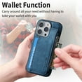 thumbnail image 2 of Jiahe Cover for iPhone 12 Pro Max, Multi-function Wallet Phone Case,Shockproof Magnetic MagSafe Zipper Wallet Flip Leather Card Slots Holder Case,Compatible with MagSafe , blue, 2 of 5