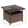 thumbnail image 2 of Brown Rattan Wicker Patio Coffee Table with Umbrella Hole - 21.75" Outdoor Side Table for Living Room, Garden & Poolside - Durable PE & Steel Design, 2 of 7