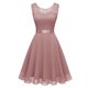 thumbnail image 1 of VISgogo Mujer Verano A-line Vestidos Color Sólido Recorte Cuello Redondo Túnica Cintura Sin Mangas Vestido VISgogo moda, 1 of 9