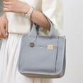 thumbnail image 6 of Canvas Tote Bag for Women Foldable Tote Bag with Zipper Travel Large Shoulder Bag Handbag for Work Large Capacity Portable Messenger Bag Gray, 6 of 7