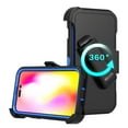 thumbnail image 3 of NIFFPD iPhone 14 Plus Case with Belt-Clip Holster , Heavy Duty Hard Shockproof Protective Phone Case for iPhone 14 Plus 6.7" Black+Dark Blue, 3 of 4