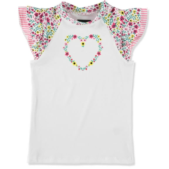 Rash Guard Girls 4-16 Short Sleeve Rash Guard White 7/8