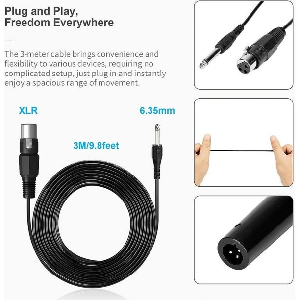 JYX Wired Dynamic Microphone, 9.8 ft Cord Handheld Microphone for