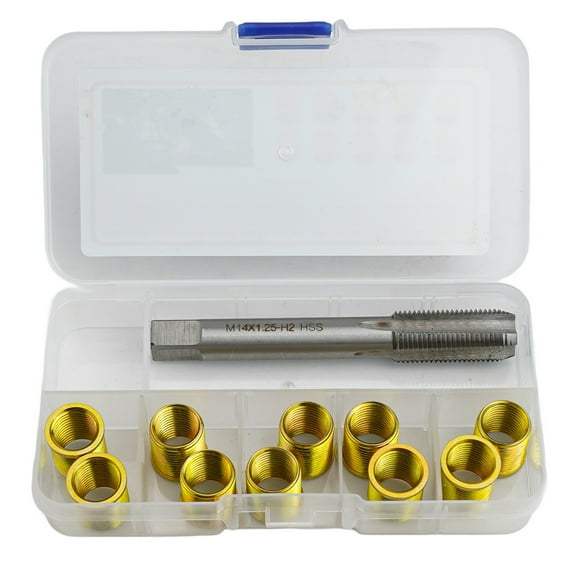 11Pcs Thread Hole Repair Tools M12X1.25 Thread Inserts And M14X1.25 Thread Tap For Gasoline Engines Generators Repairing