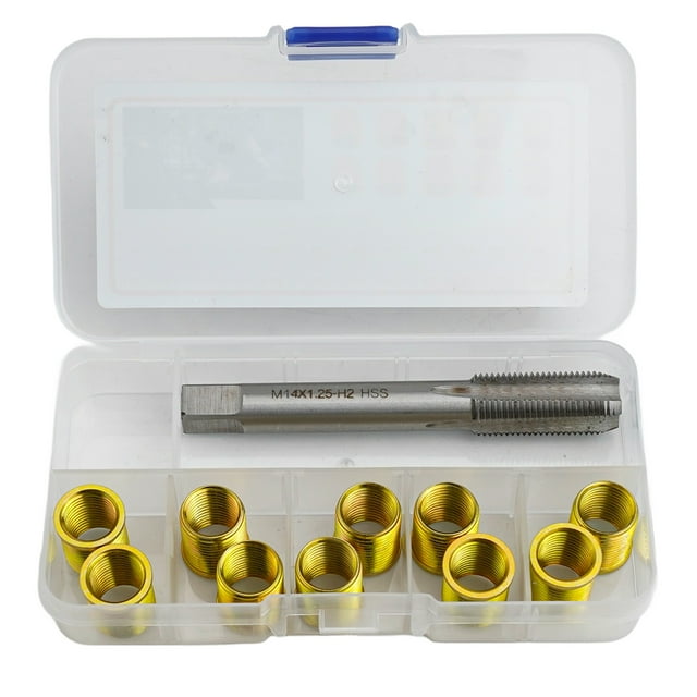 Kit de Réparation de Fil Métallique 11 Pcs Inserts M12X1.25 M14X1.25 pour Moteurs à Essence Générateurs Diesel Outils de Filetage