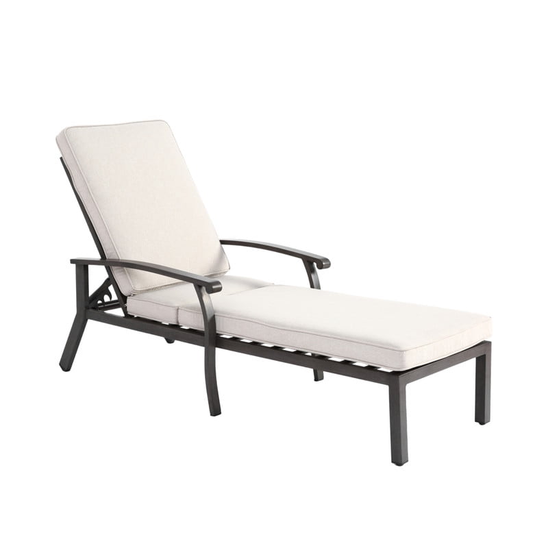 Howcool 1-Piece Outdoor Chaise Lounge with Adjustable Backrest, Patio Aluminium Lounge Chair with Cushion