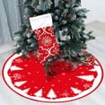 thumbnail image 4 of Christmas Tree Skirt 90Cm Red Polyester Tree Skirt with Gold Snowflakes and Star Patterns for Christmas Tree Decorations, 4 of 6