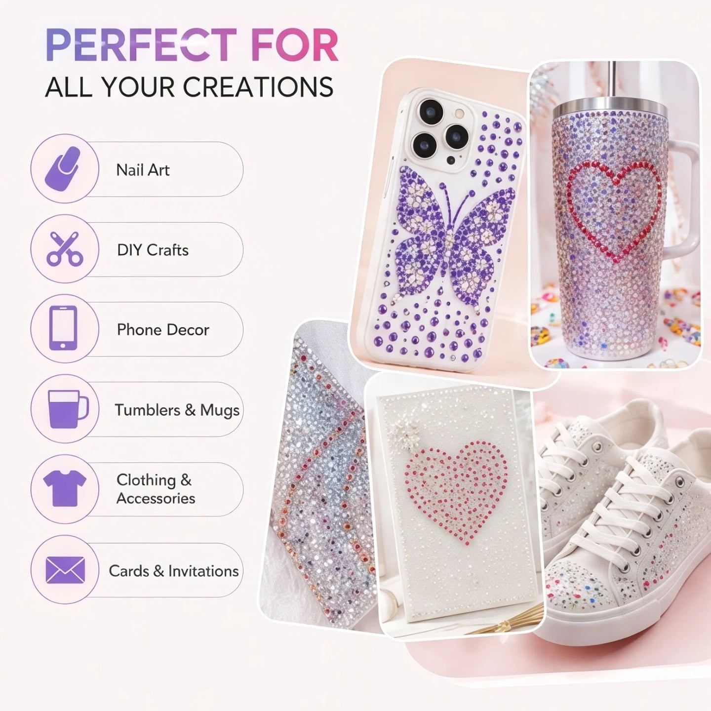 42 Color DIY Resin Rhinestone Kit 32000 Pcs 2-3mm Multicolor Book Bedazzling Kit for Diamond Painting, Clothes, Cup, Shoes, Nails & Craft Projects