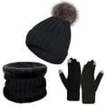 thumbnail image 1 of Ensemble Bonnet Foulard Gants d'Hiver pour Femmes Doublé Accessoires Chauds Doux Confortable pour Temps Froid, 1 of 6