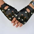 thumbnail image 4 of Mens Half Finger Rivet Gloves, For Club , Dance Performance Hot Q4, 4 of 7