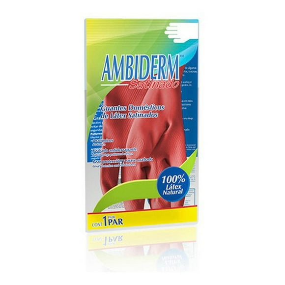 Guantes Ambiderm de Látex Satinado Ch Rojo 1 Par 120100092