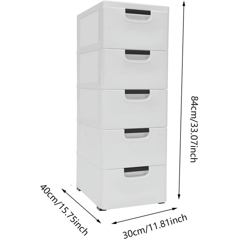 FETCOI Plastic Cabinet 5 Drawers Storage Dresser Small Closet Drawers  Organizer Unit (Colorful)