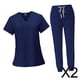 thumbnail image 1 of Uniforme médico y pantalones,Conjunto de uniforme médico para mujer con múltiples bolsillos y escote en V,Camiseta y pantalones de uniforme médico,lavables a máquina,cómodos,Ropa de, 1 of 8