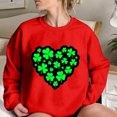 thumbnail image 5 of Qiopertar Mode Femmes Saint-Patrick Décontracté Manches Longues Col Rond Imprimé Chandail en Molleton Dames Hauts Blouse Offres de la Semaine Liquidation Moins de 5$ jusqu'à 90 % de Réduction, 5 of 5