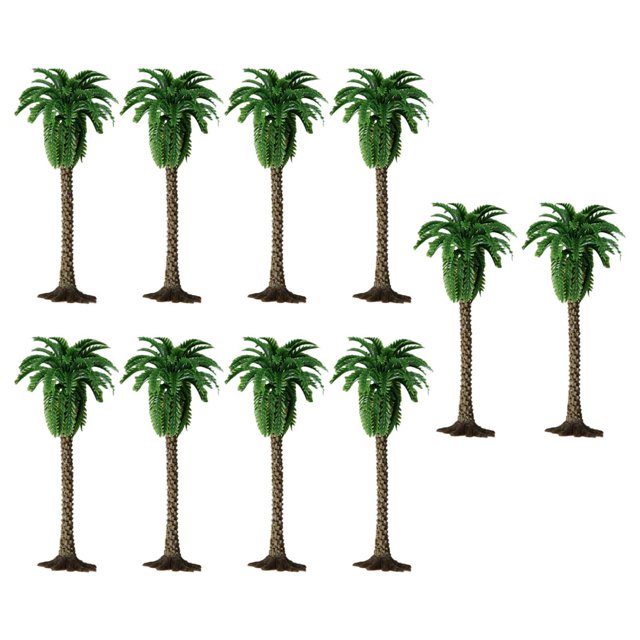Milaget 10X Arbres Modèles Arbre Cocotier Palmier Parc Forêt Tropicale Paysage Dioramas H 9cm