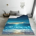 thumbnail image 5 of Honeii Night Sky Beach Scene Print Fleece Blanket - Throw Blanket for Bed, Sofa, Couch, Camping, and Travel , Microplush Ultra Soft Warm Blanket-60"x50", 5 of 7