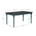 thumbnail image 3 of Powell Willow Dining Table, Distressed Brown and Teal Blue, 3 of 9